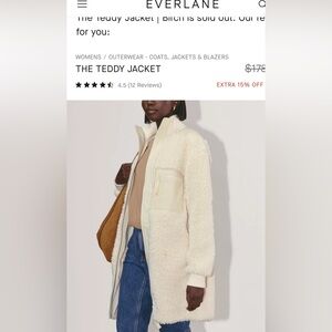 NWT Everlane Teddy Coat